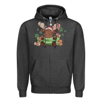 Charcoal Heather christmas reindeer Zipper Hoodie - MaliasSmallBusiness