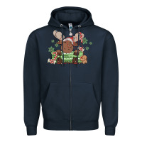 Navy christmas reindeer Zipper Hoodie - MaliasSmallBusiness