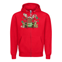 Red christmas reindeer Zipper Hoodie - MaliasSmallBusiness
