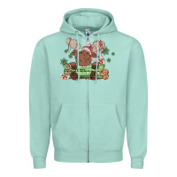 Seafoam christmas reindeer Zipper Hoodie - MaliasSmallBusiness