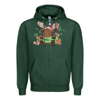 Sports Green christmas reindeer Zipper Hoodie - MaliasSmallBusiness