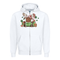 White christmas reindeer Zipper Hoodie - MaliasSmallBusiness