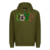 Army Green Western St. Patrick's Day Love Cow Premium Hoodie - Artiststas