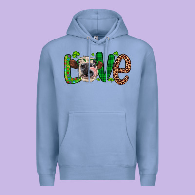 Western St. Patrick's Day Love Cow Premium Hoodie Designed By Artiststas