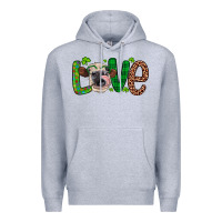 Heather Grey Western St. Patrick's Day Love Cow Premium Hoodie - Artiststas