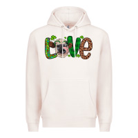 Pale Pink Western St. Patrick's Day Love Cow Premium Hoodie - Artiststas