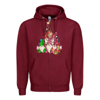 Burgundy christmas tree Zipper Hoodie - MaliasSmallBusiness
