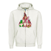 Oatmeal Heather christmas tree Zipper Hoodie - MaliasSmallBusiness