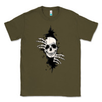 Army Green skull in the wall file Classic Tee - MaliasSmallBusiness