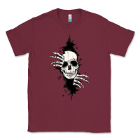 Burgundy skull in the wall file Classic Tee - MaliasSmallBusiness