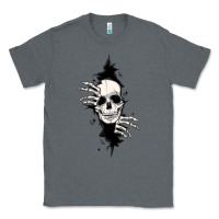 Charcoal Heather skull in the wall file Classic Tee - MaliasSmallBusiness
