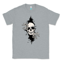 Heather Grey skull in the wall file Classic Tee - MaliasSmallBusiness