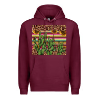 Burgundy cactus serape Premium Hoodie - AdoDesignShop