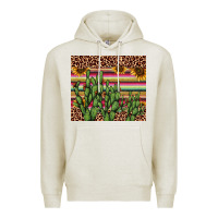 Oatmeal Heather cactus serape Premium Hoodie - AdoDesignShop