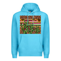 Ocean Blue cactus serape Premium Hoodie - AdoDesignShop