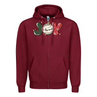 Burgundy joy to the world Zipper Hoodie - MaliasSmallBusiness