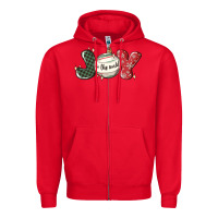 Red joy to the world Zipper Hoodie - MaliasSmallBusiness