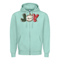 Seafoam joy to the world Zipper Hoodie - MaliasSmallBusiness