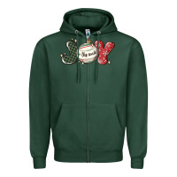 Sports Green joy to the world Zipper Hoodie - MaliasSmallBusiness