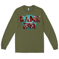 Army Green game day football Long Sleeve Tee - BarkalooDesign