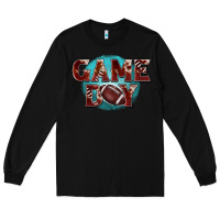 Black game day football Long Sleeve Tee - BarkalooDesign
