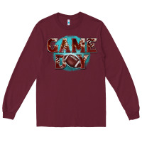 Burgundy game day football Long Sleeve Tee - BarkalooDesign