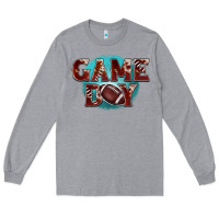 Heather Grey game day football Long Sleeve Tee - BarkalooDesign