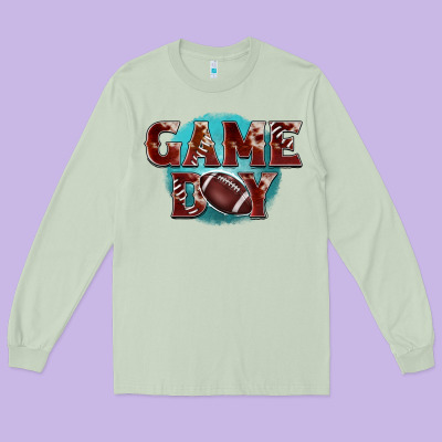 Game Day Football Long Sleeve Tee Designed By Barkaloodesign