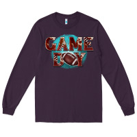 Plum game day football Long Sleeve Tee - BarkalooDesign