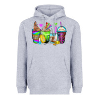 Heather Grey nail art coffee cups Heavyweight Hoodie - Zillion Design Studio