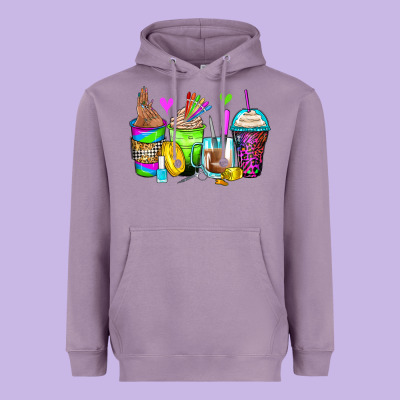 Nail Art Coffee Cups Heavyweight Hoodie Designed By Zillion Design Studio