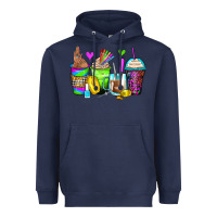 Navy nail art coffee cups Heavyweight Hoodie - Zillion Design Studio