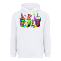 White nail art coffee cups Heavyweight Hoodie - Zillion Design Studio