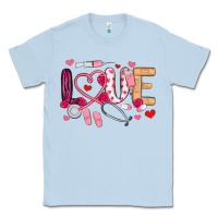 Dusty Blue love nurse valentines day Classic Tee - MaliasSmallBusiness
