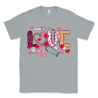 Heather Grey love nurse valentines day Classic Tee - MaliasSmallBusiness