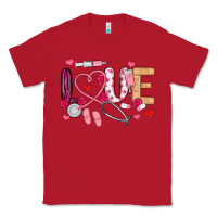 Red love nurse valentines day Classic Tee - MaliasSmallBusiness