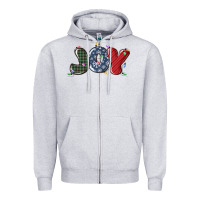 Heather Grey joy christmas lights Zipper Hoodie - MaliasSmallBusiness