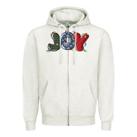 Oatmeal Heather joy christmas lights Zipper Hoodie - MaliasSmallBusiness