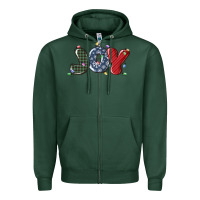 Sports Green joy christmas lights Zipper Hoodie - MaliasSmallBusiness