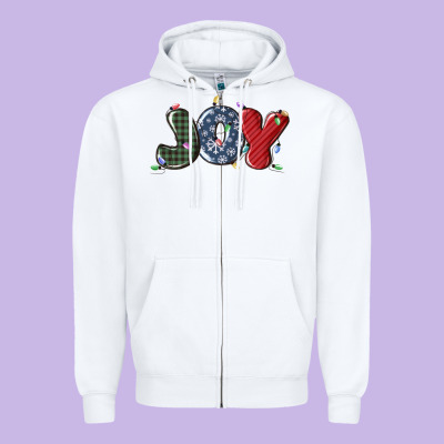 Zipper Hoodie joy christmas lights