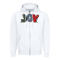 White joy christmas lights Zipper Hoodie - MaliasSmallBusiness
