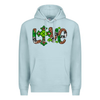 Blue Mist Western St. Patrick's Day Love Cross Premium Hoodie - Artiststas