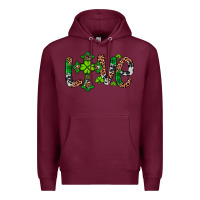 Burgundy Western St. Patrick's Day Love Cross Premium Hoodie - Artiststas