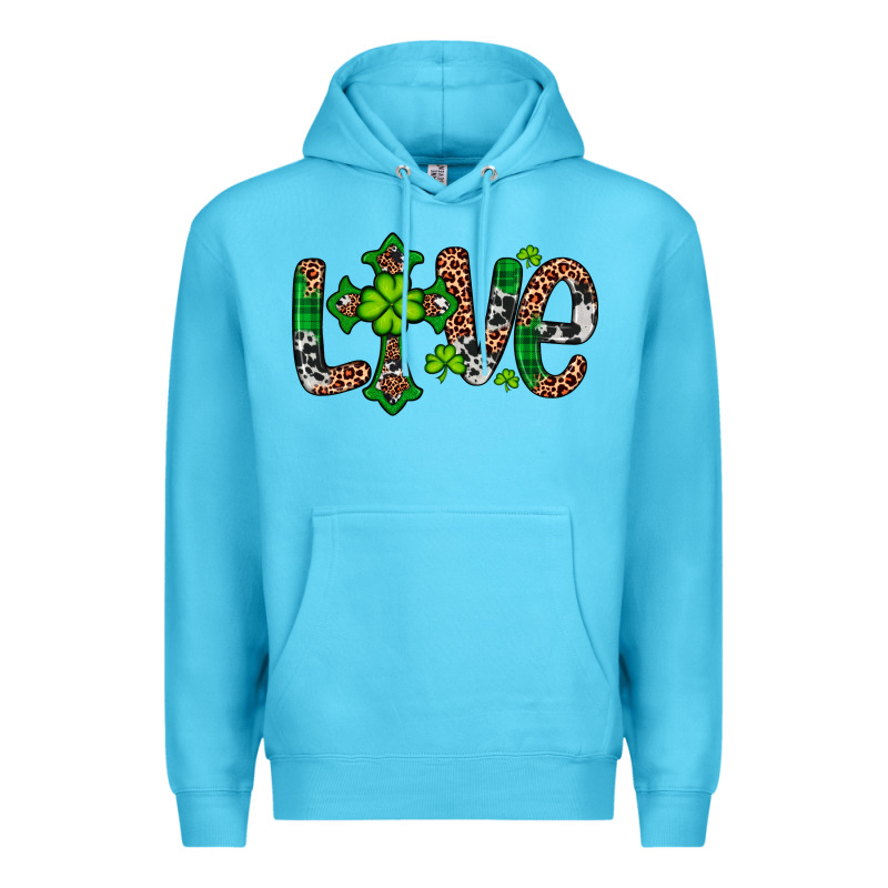 Western St. Patrick's Day Love Cross Premium Hoodie by Artiststas | Teevron