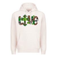 Pale Pink Western St. Patrick's Day Love Cross Premium Hoodie - Artiststas