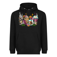 Floral Coffee Cups Heavyweight Hoodie | Teevron