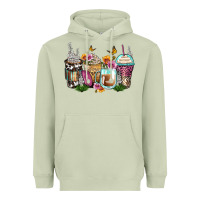 Matcha floral coffee cups Heavyweight Hoodie - Zillion Design Studio