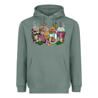 Sage floral coffee cups Heavyweight Hoodie - Zillion Design Studio