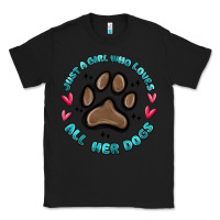 Black just a girl who loves all her dogs Classic Tee - MaliasSmallBusiness