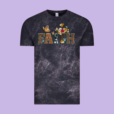 Faith Cross And Butterfly With Sunflower Leopard And Roses Vintage Tee Designed By Artiststas